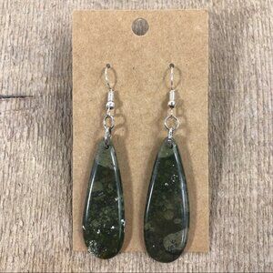 Camo Jasper Hanging Tear Drop Earrings